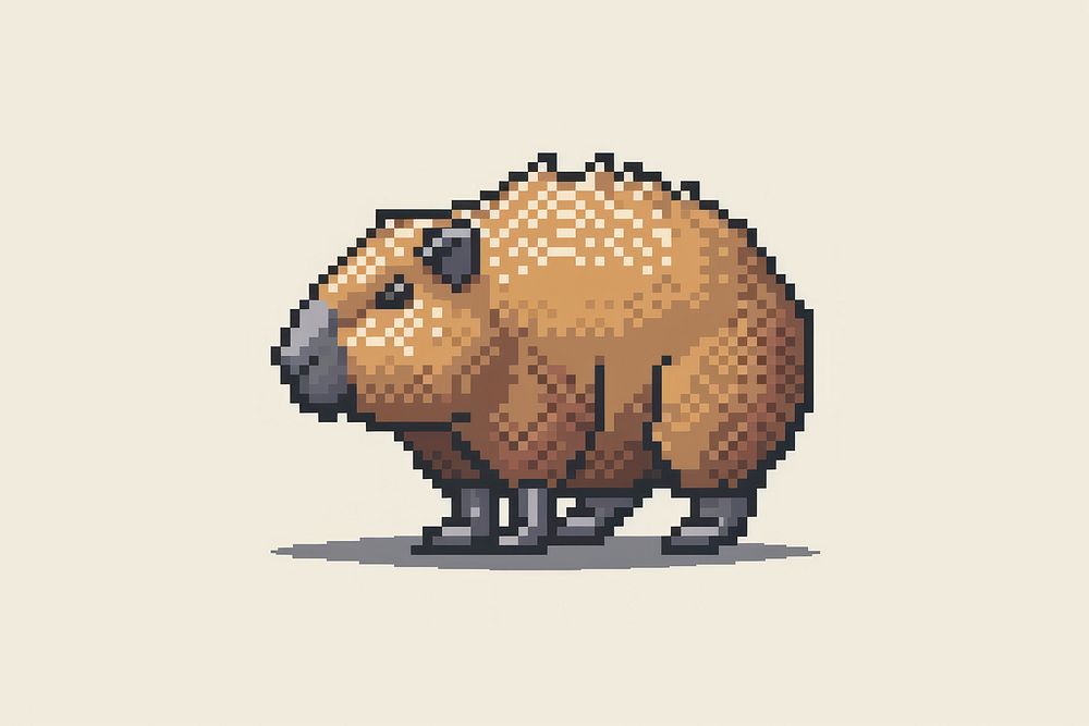 Capybara cut pixel mammal art pixelated.