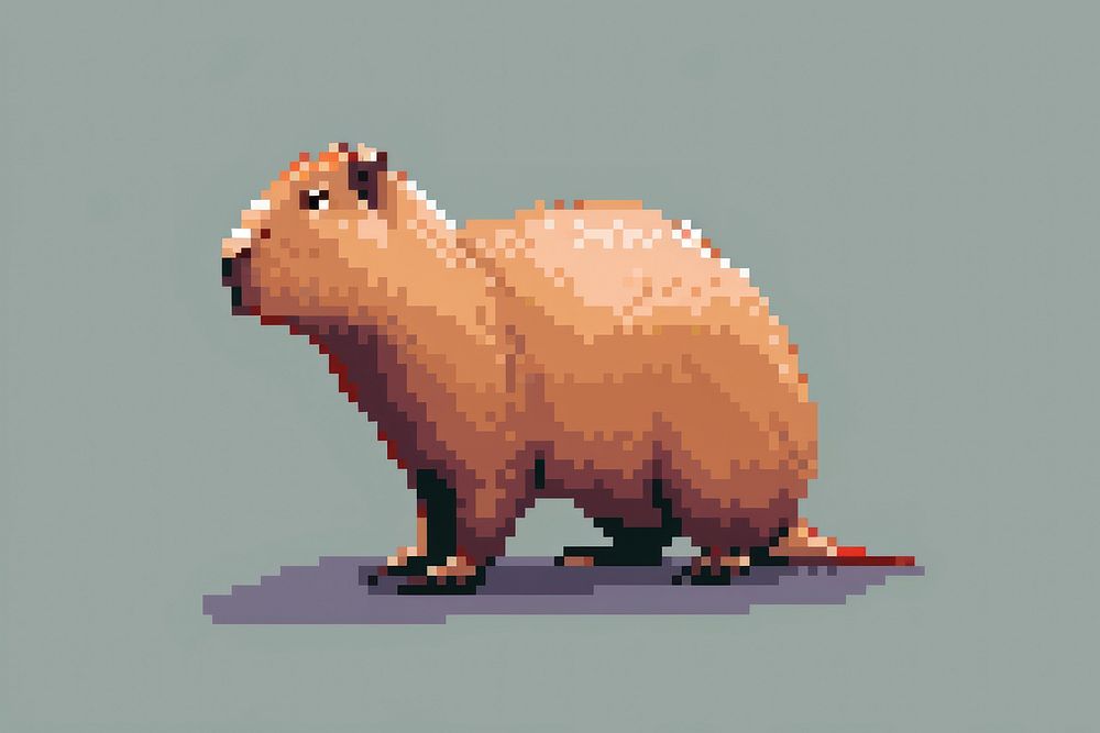 Capybara cut pixel mammal pixelated wildlife.