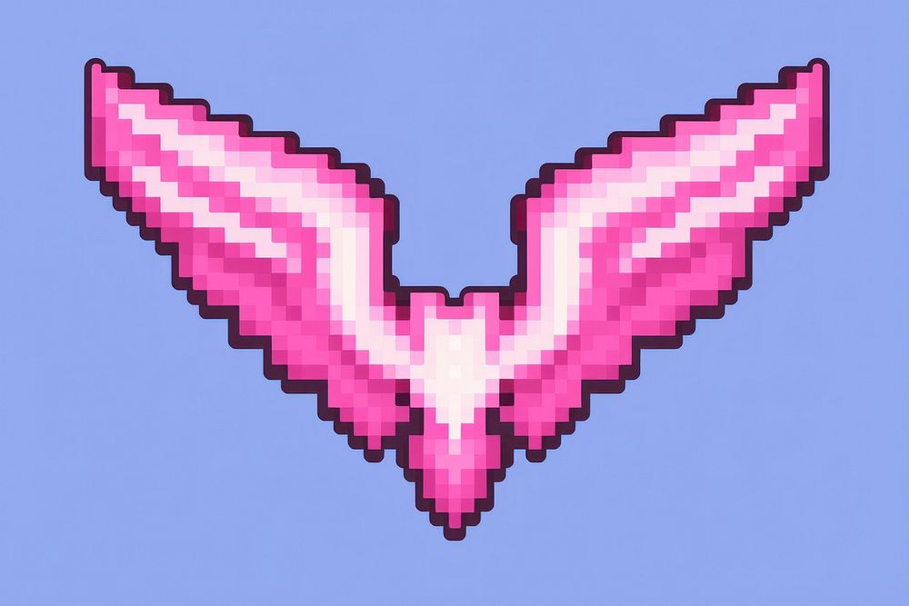 Pastel wings cut pixel purple art creativity.