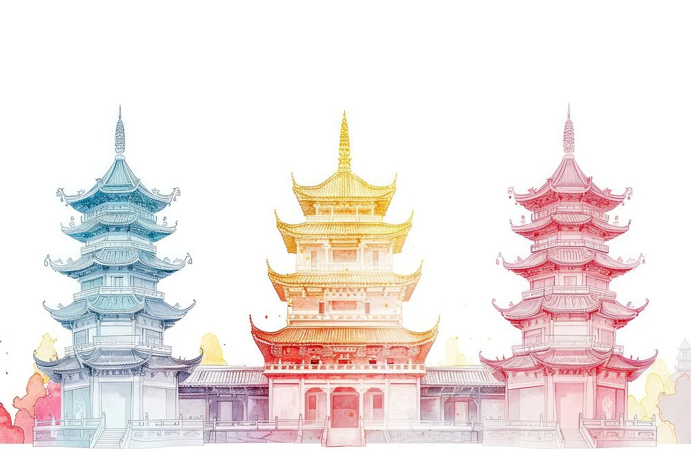 Temple architecture building pagoda.