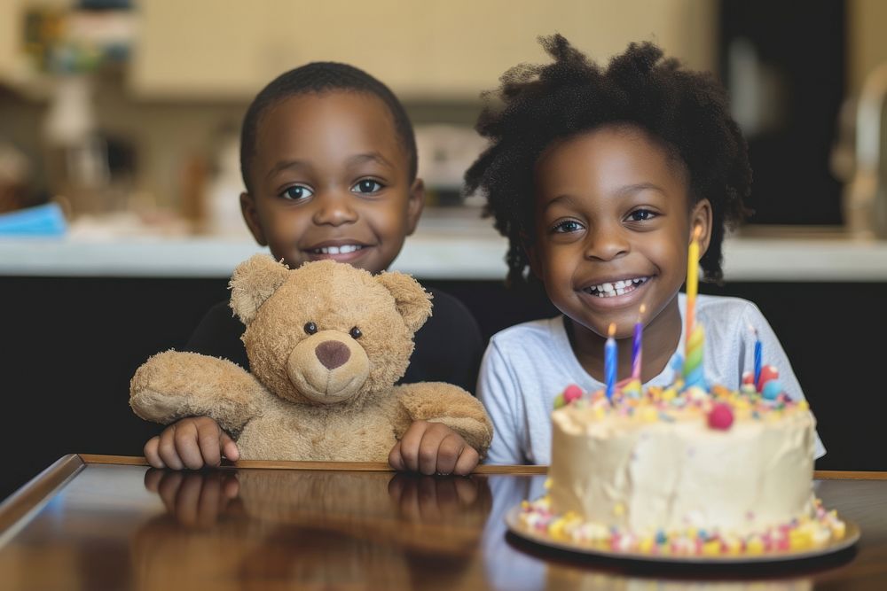 Black British American kids cake birthday dessert.