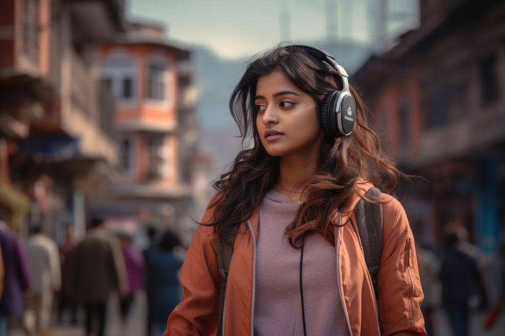 Aesthetic Photography Nepal women wearing headphone headphones photography headset.