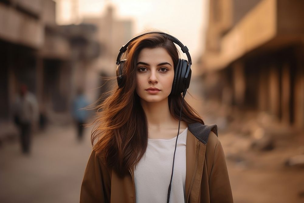 Aesthetic Photography Pakistan women wearing headphone headphones photography portrait.
