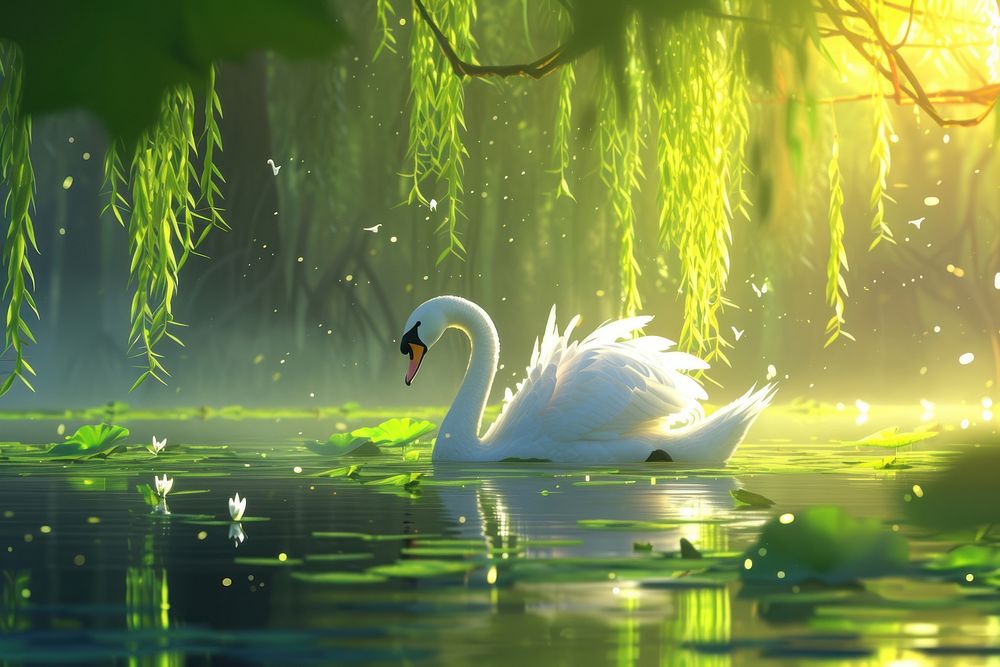 Swan outdoors nature animal.