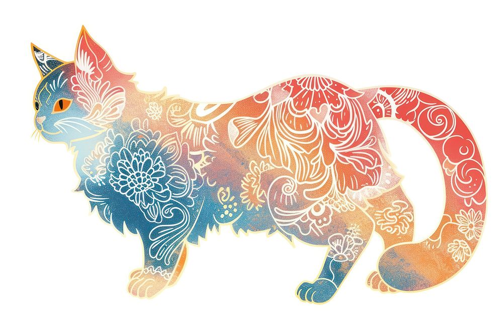 Cat art pattern mammal.