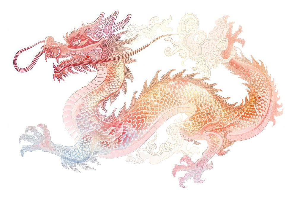 Chinese dragon animal white background creativity.