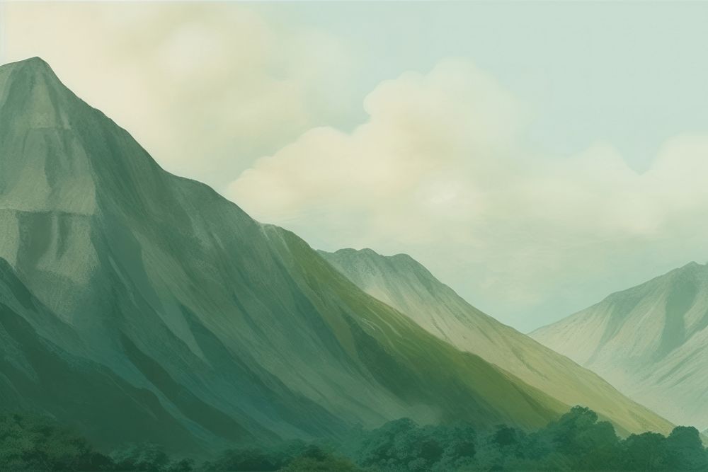 Mountain landscape outdoors painting.