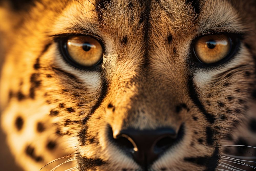 Extreme close up of cheetah wildlife animal mammal.