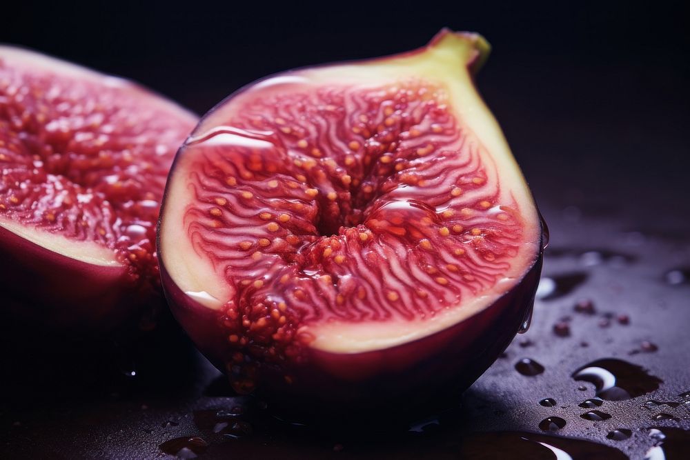 Extreme close up of fig food fruit plant.