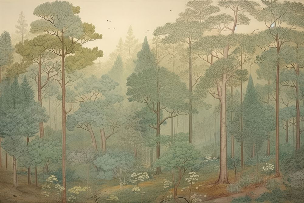 Painting forest backgrounds landscape.