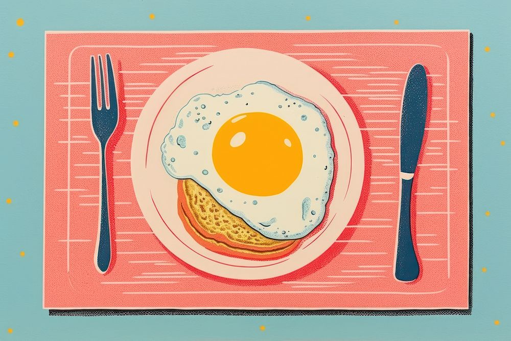 Breakfast fork food egg.