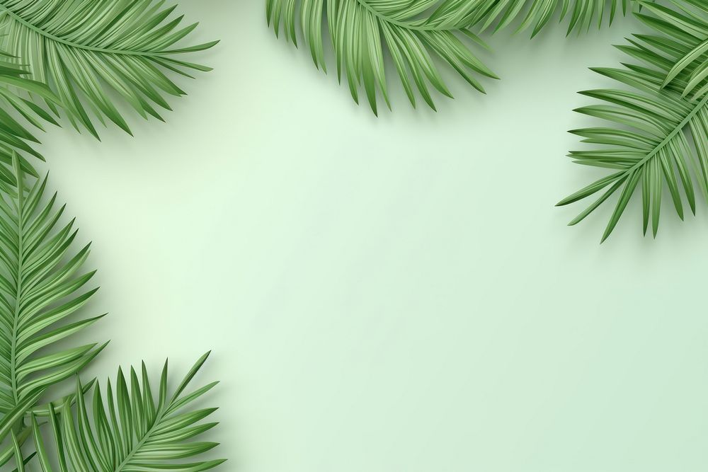 Palm leaves border backgrounds plant green.
