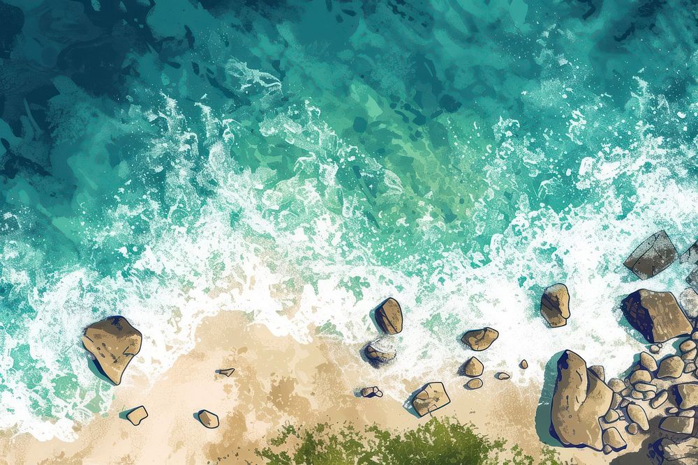 Aerial view of a beach sea outdoors nature.