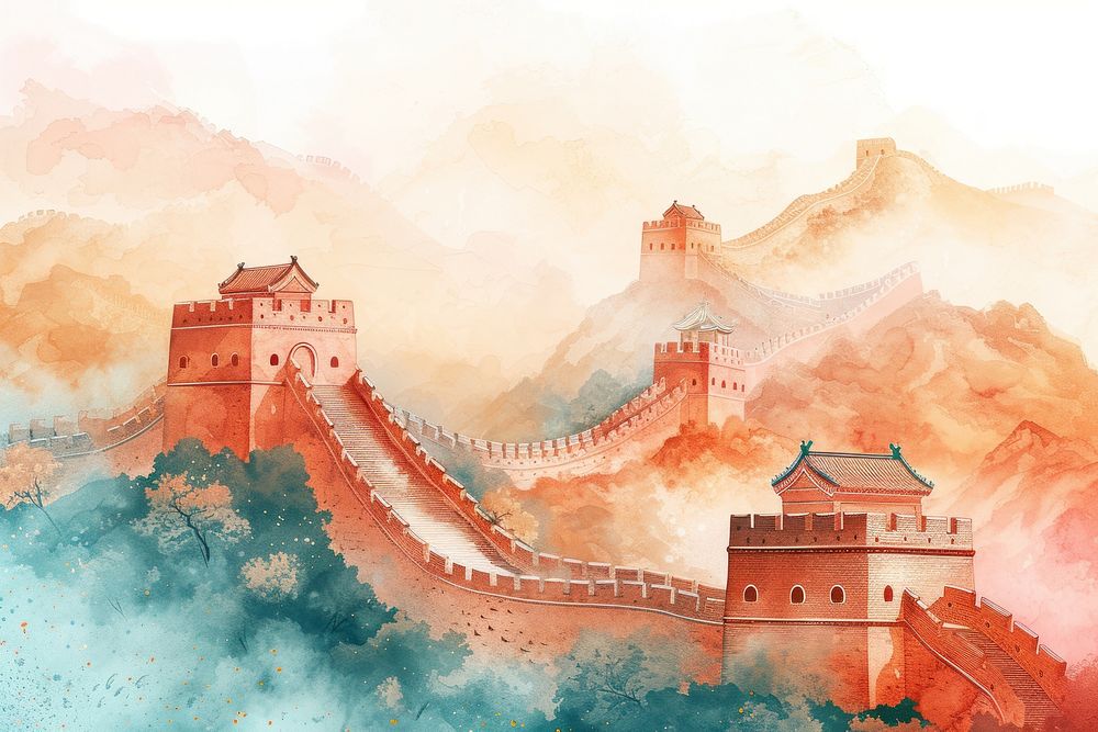 Great wall of china old art architecture.