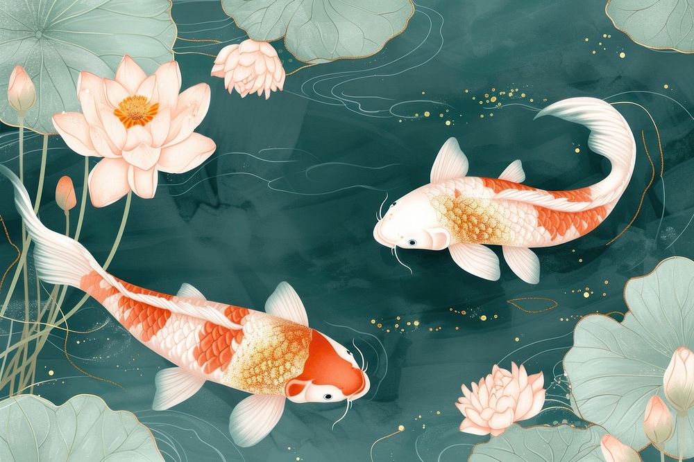 Koi pond animal fish carp.