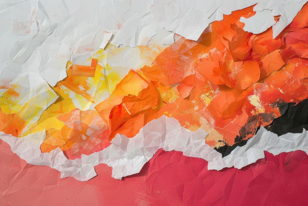 Abstract fire ripped paper art painting backgrounds.