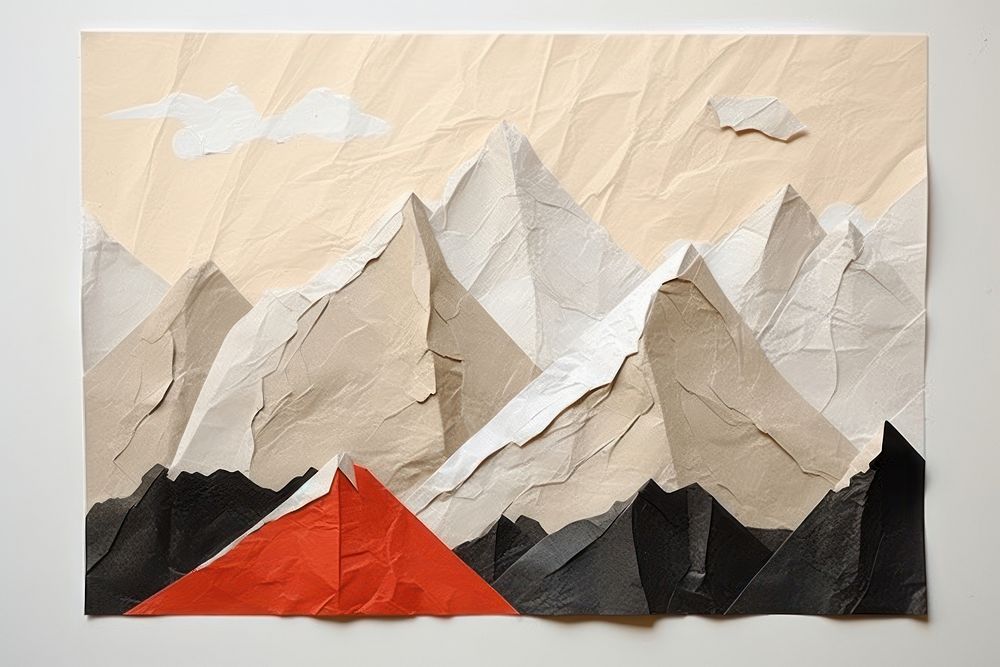 Abstract mountain ripped paper art creativity furniture.