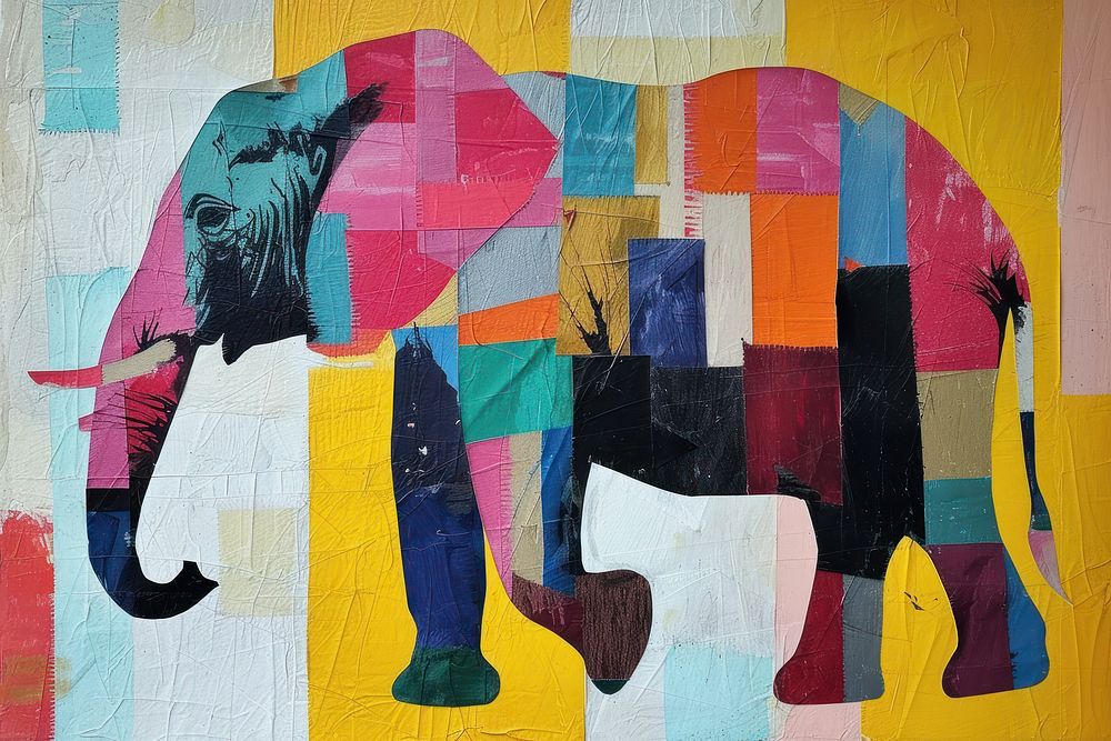Elephant art painting mural.