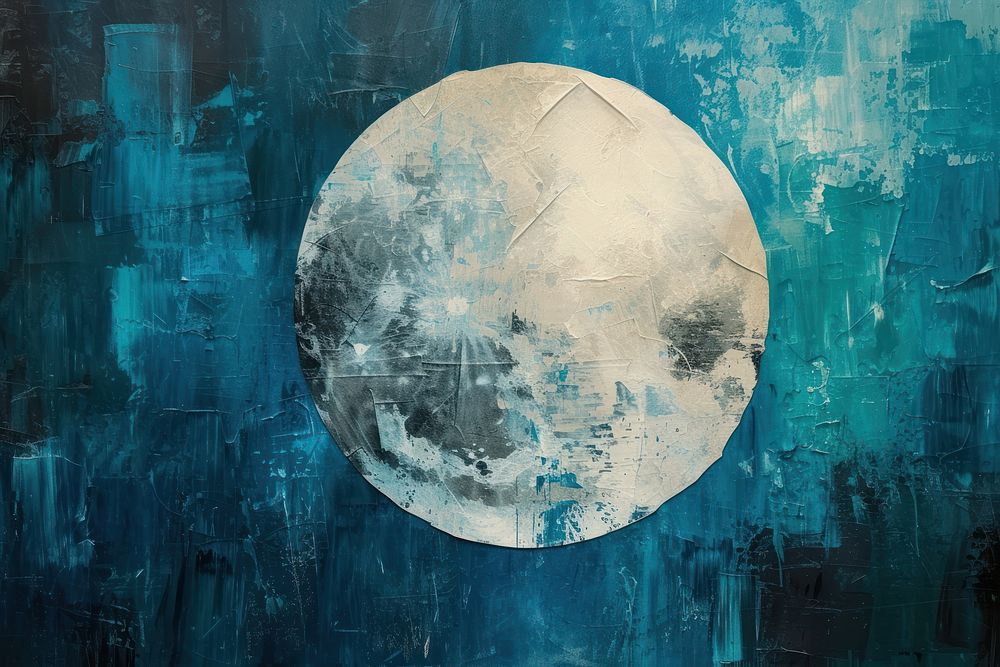 Moon art astronomy painting.