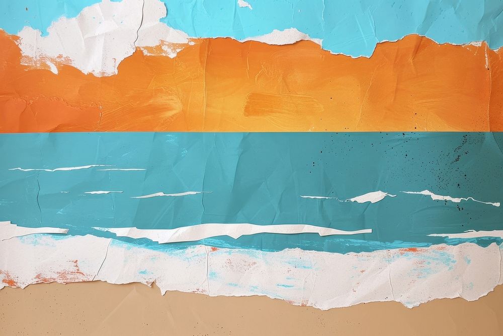 Beach and bright sky art abstract painting.