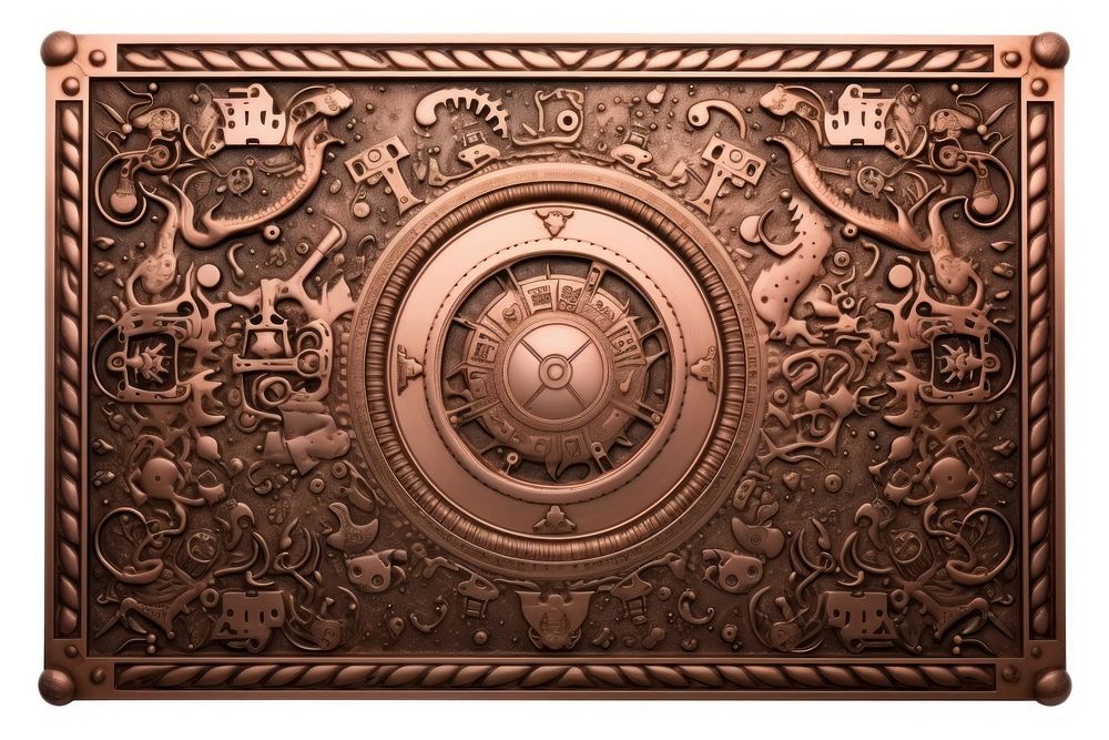 Nouveau art of zodiac frame backgrounds copper bronze.
