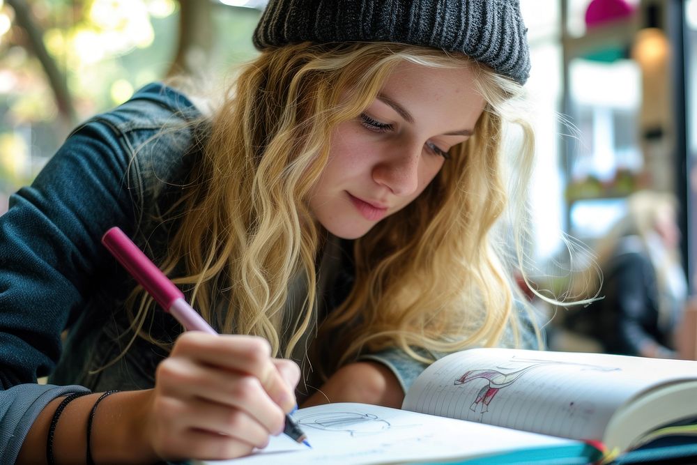 Woman drawing notebook publication writing | Free Photo - rawpixel