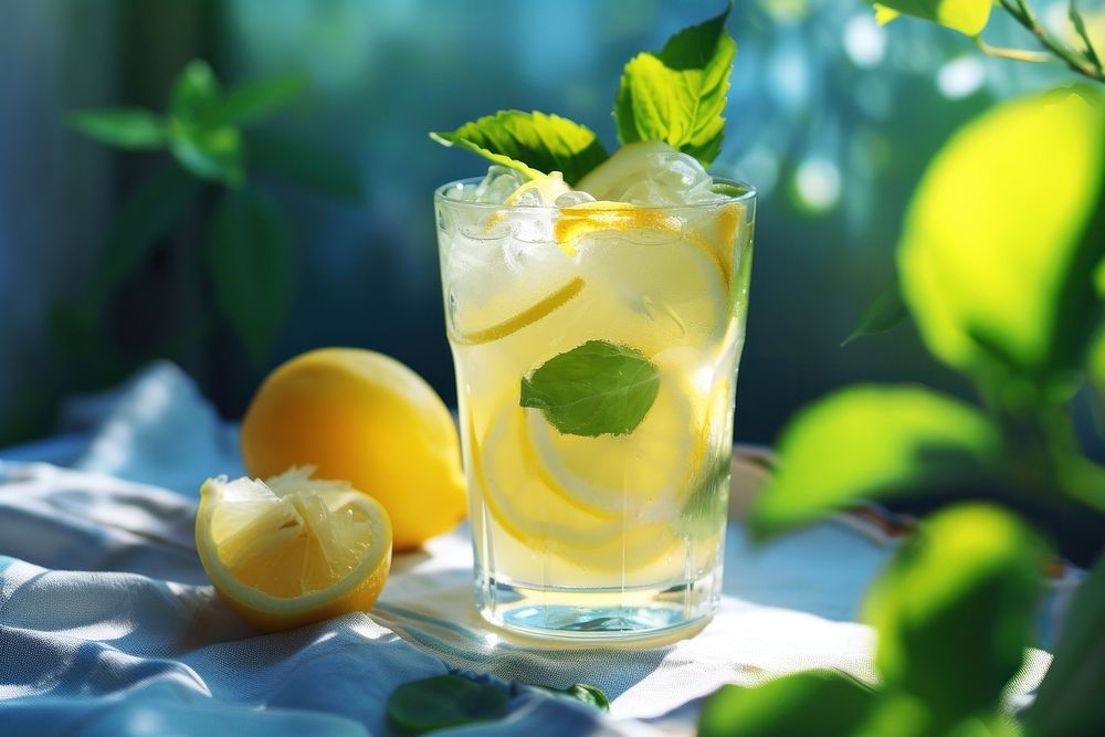 Lemonade cocktail mojito summer.