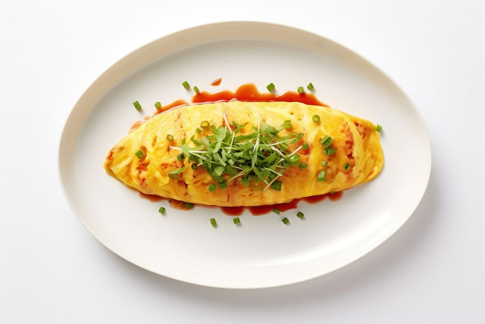 Omurice omelette plate food.