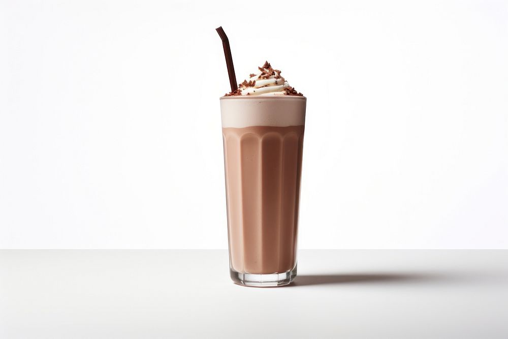 Chocolate milkshake smoothie dessert drink.