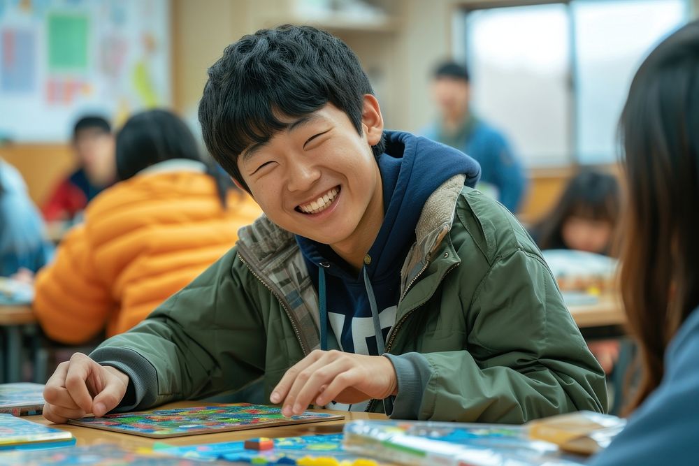 Korean student school smile adult.