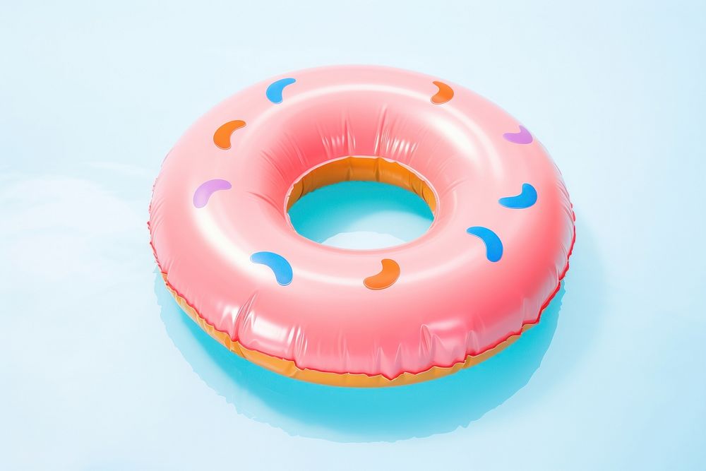 Swimming ring inflatable confectionery doughnut.