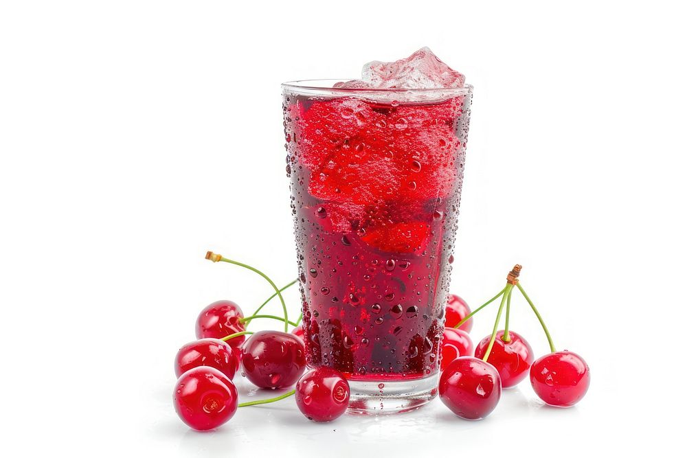 Photo of cherry soda fruit juice drink.