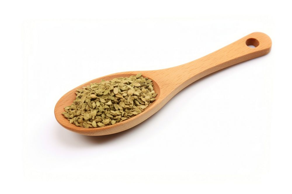 Dried oregano chopped on wooden spoon spice food ingredient.