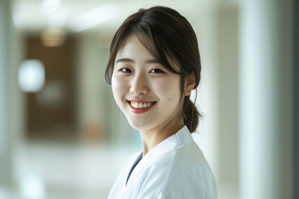 Korea working nurse at hospital adult smile happy.