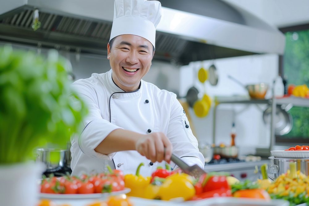 Mongolia chef working in the kitchen food restaurant freshness.