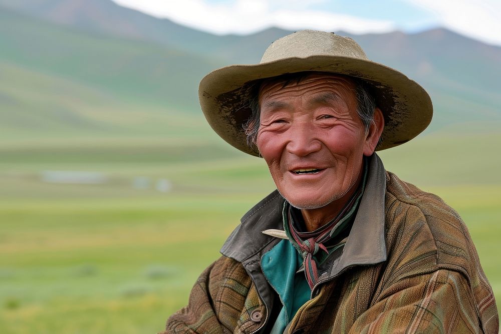 Mongolia farmer adult happy agriculture.