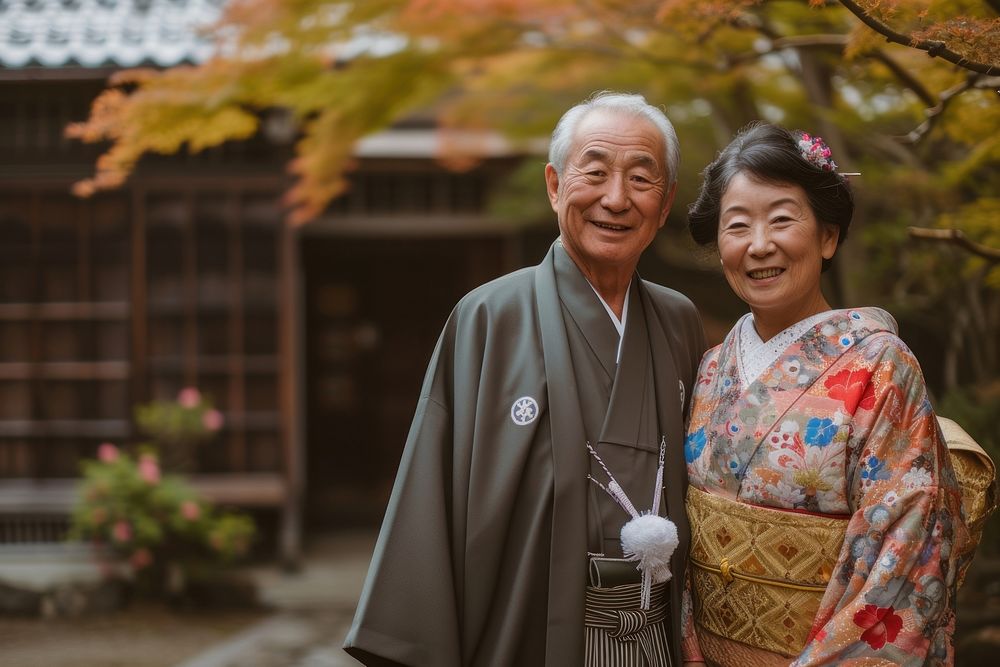 Japanese couple adult happy men.