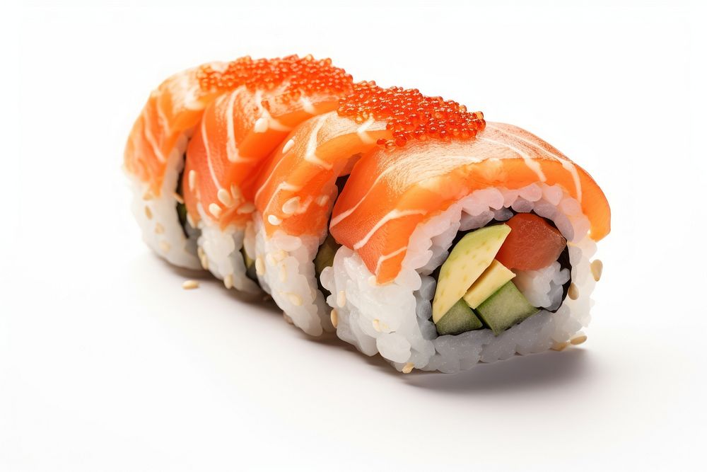 Maki sushi rolls rice food meal.
