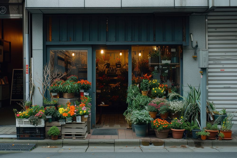 Minimal flower shop outside outdoors nature plant.