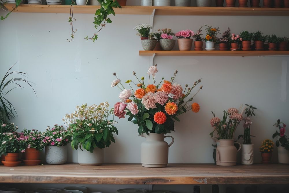Minimal flower shop plant arrangement houseplant.