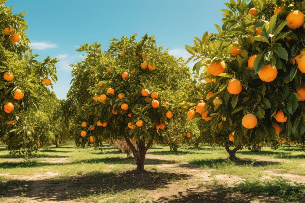 Orange trees orchard grapefruit outdoors nature.