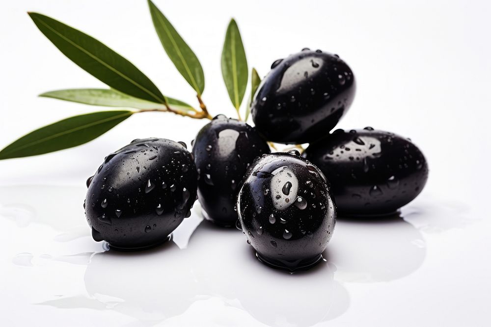 Perfect olive branch fruit plant black.