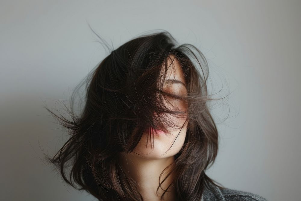 American young women layers cut hair portrait photography fashion.