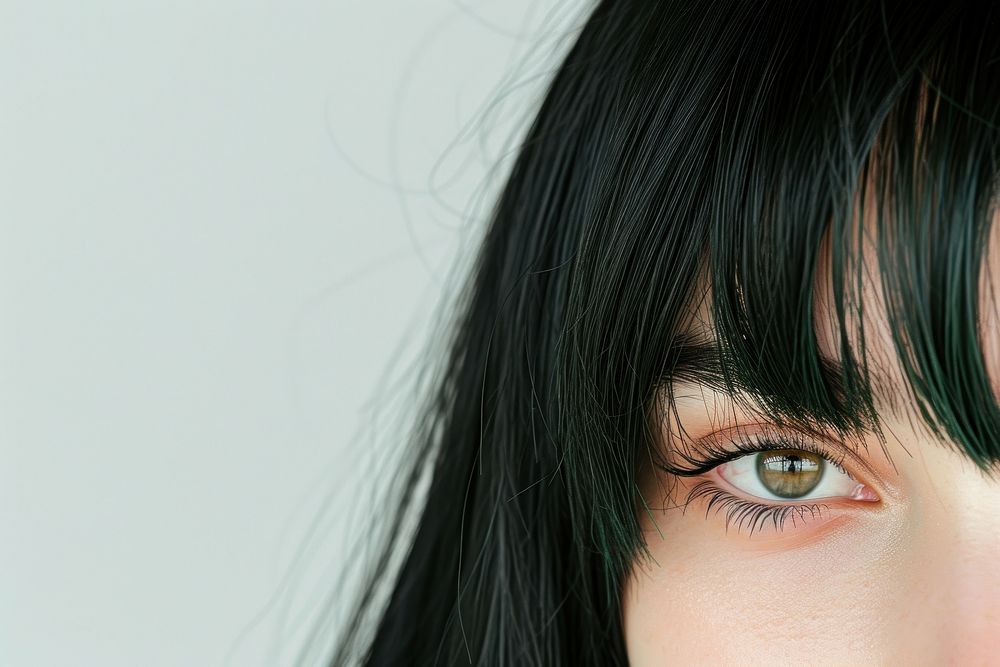 American young woman with vivid green black hair portrait photography adult.