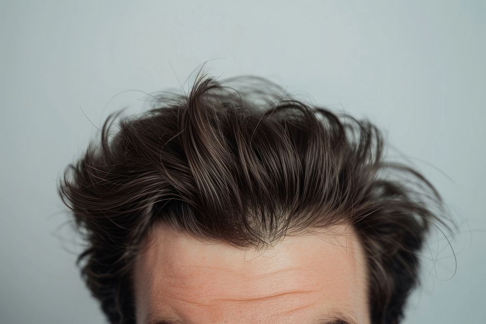 Caucasian man Hair loss problem portrait photography head.