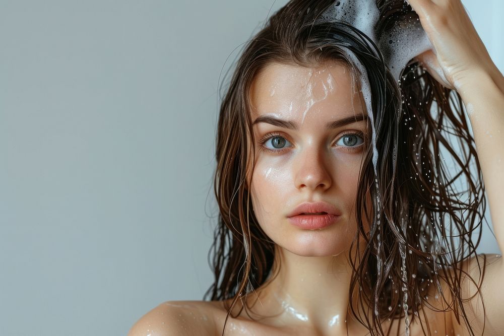 Woman washing hair portrait bathing | Free Photo - rawpixel