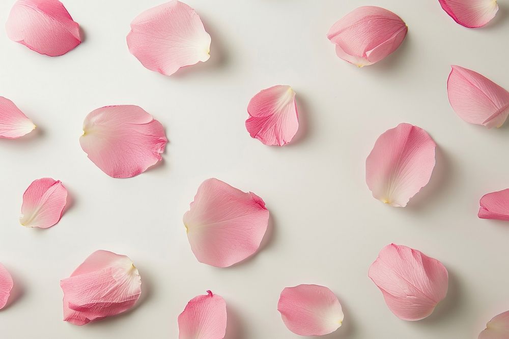 Ten pink flying petals backgrounds flower plant.
