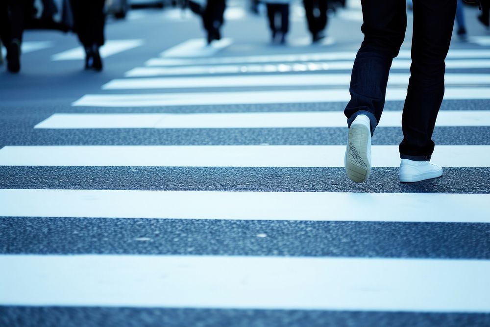 Person walking pedestrian crossing road. | Free Photo - rawpixel