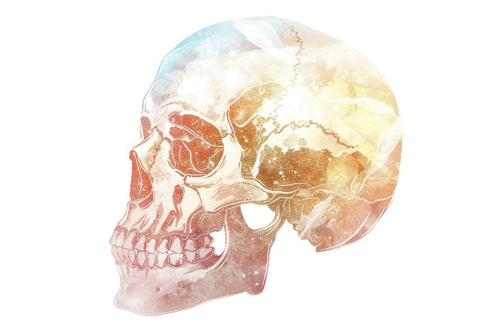 Skull white background anthropology accessories.