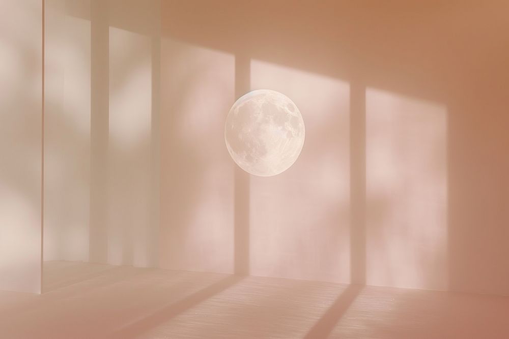 Moon floating in a room astronomy nature shadow.